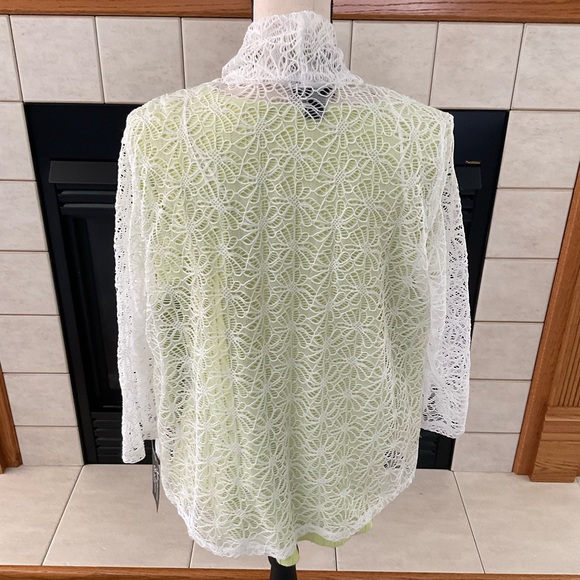 NWT Mackenzie & James Floral Lace Open Front Loose Cardigan, Women’s Sz 1X - Picture 4 of 8